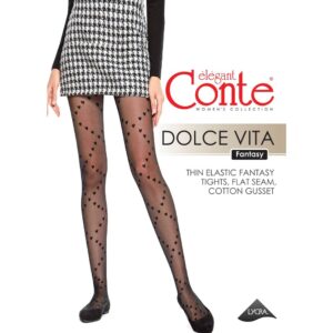Колготки женские с рисунком цвет Nero Dolce Vita Conte | 2/S